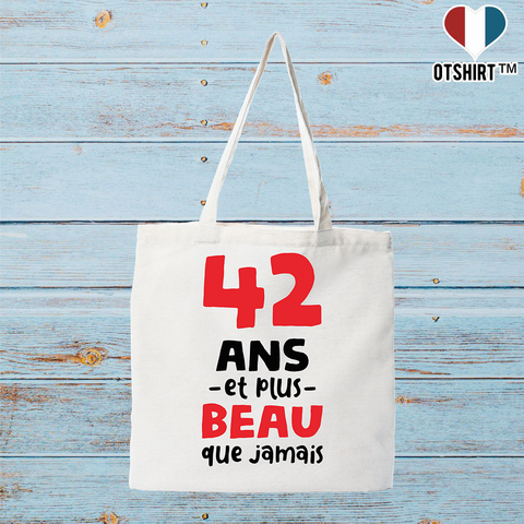 Tote bag coton recyclé 42 ans et plus beau