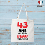Tote bag coton recyclé 43 ans et plus beau