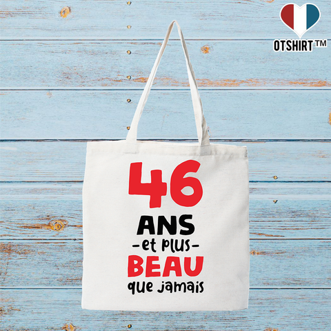 Tote bag coton recyclé 46 ans et plus beau