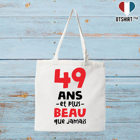 Tote bag coton recyclé 49 ans et plus beau
