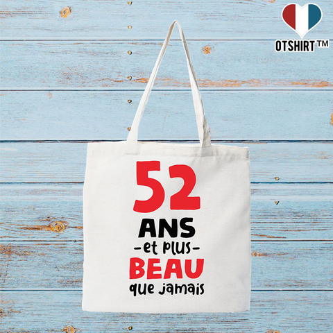 Tote bag coton recyclé 52 ans et plus beau