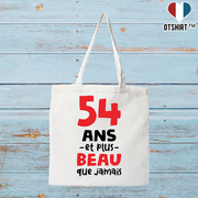 Tote bag coton recyclé 54 ans et plus beau