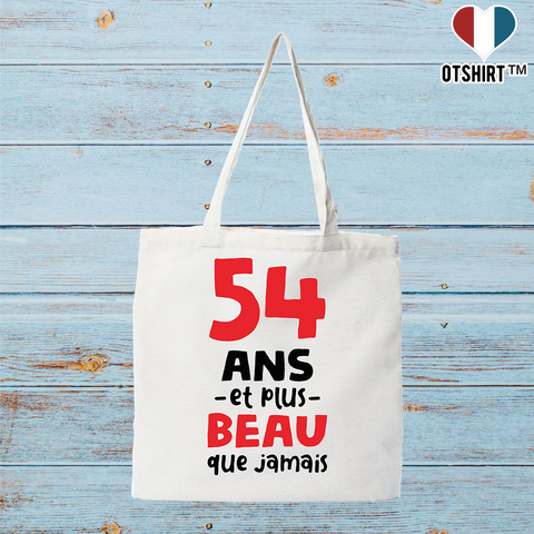 Tote bag coton recyclé 54 ans et plus beau