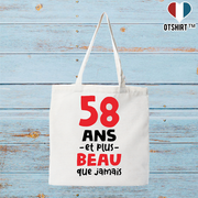 Tote bag coton recyclé 58 ans et plus beau