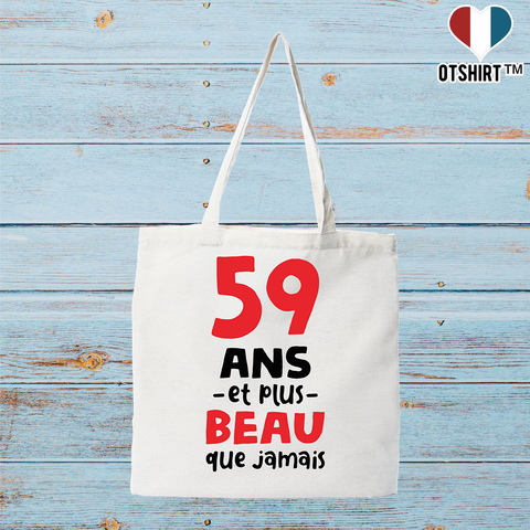 Tote bag coton recyclé 59 ans et plus beau