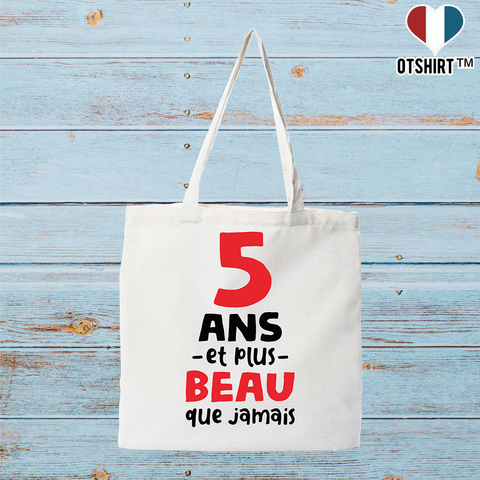 Tote bag coton recyclé 5 ans et plus beau
