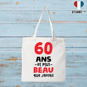 Tote bag coton recyclé 60 ans et plus beau