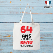 Tote bag coton recyclé 64 ans et plus beau