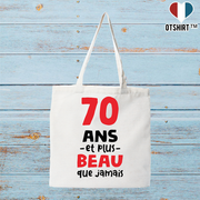 Tote bag coton recyclé 70 ans et plus beau