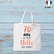 Tote bag coton recyclé 70 ans et plus belle que jamais