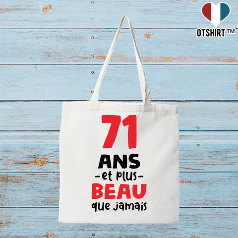 Tote bag coton recyclé 71 ans et plus beau