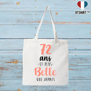 Tote bag coton recyclé 72 ans et plus belle que jamais