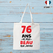 Tote bag coton recyclé 76 ans et plus beau