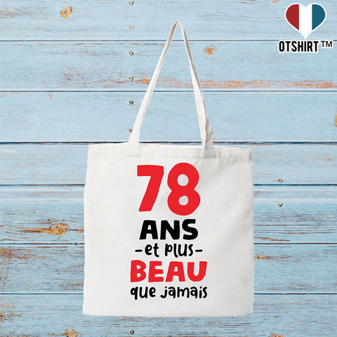 Tote bag coton recyclé 78 ans et plus beau