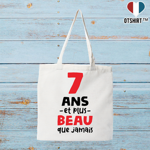 Tote bag coton recyclé 7 ans et plus beau