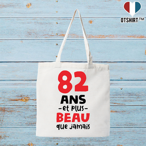 Tote bag coton recyclé 82 ans et plus beau
