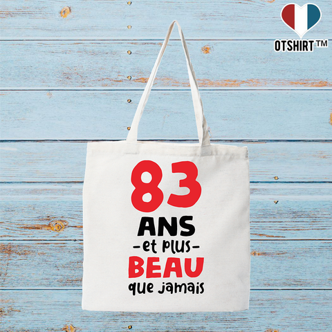 Tote bag coton recyclé 83 ans et plus beau