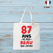 Tote bag coton recyclé 87 ans et plus beau