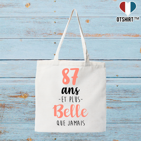 Tote bag coton recyclé 87 ans et plus belle que jamais