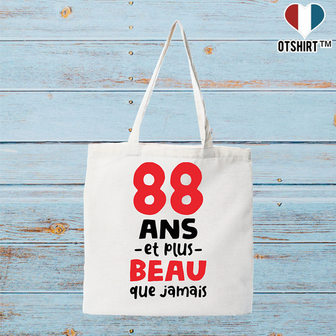 Tote bag coton recyclé 88 ans et plus beau