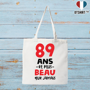 Tote bag coton recyclé 89 ans et plus beau