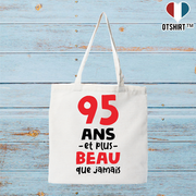 Tote bag coton recyclé 95 ans et plus beau