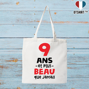 Tote bag coton recyclé 9 ans et plus beau