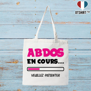 Tote bag coton recyclé abdos en cours