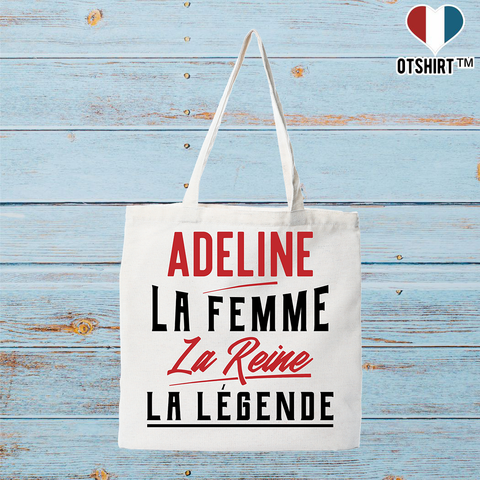 Tote bag coton recyclé adeline la femme la reine la légende