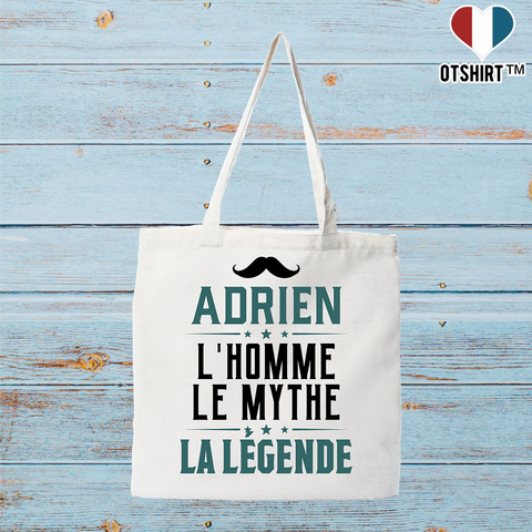 Tote bag coton recyclé adrien l'homme le mythe la légende