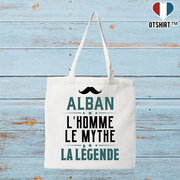 Tote bag coton recyclé alban l'homme le mythe la légende