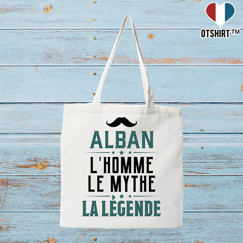 Tote bag coton recyclé alban l'homme le mythe la légende