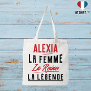 Tote bag coton recyclé alexia la femme la reine la légende