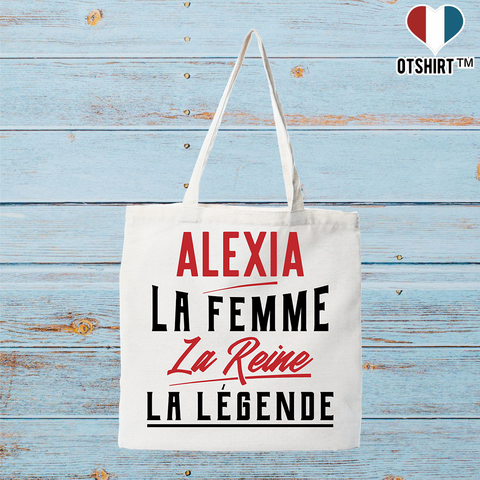 Tote bag coton recyclé alexia la femme la reine la légende
