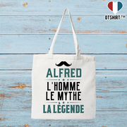 Tote bag coton recyclé alfred l'homme le mythe la légende
