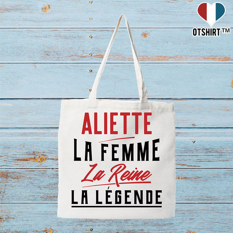 Tote bag coton recyclé aliette la femme la reine la légende