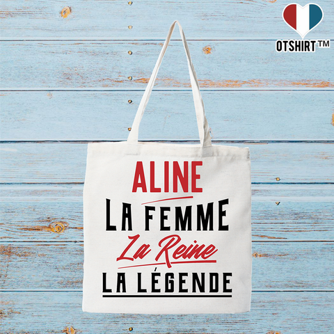 Tote bag coton recyclé aline la femme la reine la légende