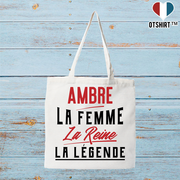 Tote bag coton recyclé ambre la femme la reine la légende