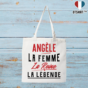 Tote bag coton recyclé angèle la femme la reine la légende