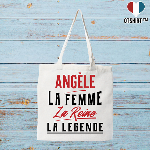 Tote bag coton recyclé angèle la femme la reine la légende