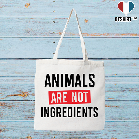Tote bag coton recyclé animals are not