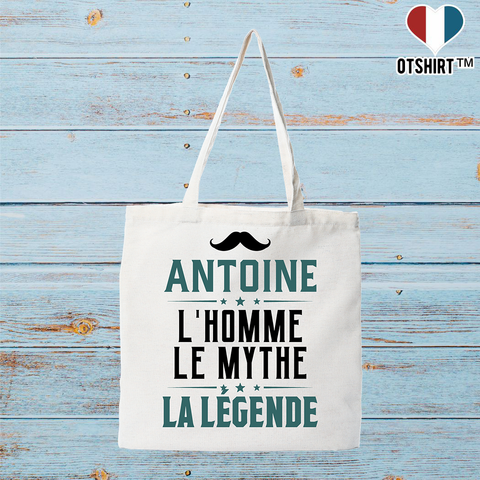 Tote bag coton recyclé antoine l'homme le mythe la légende