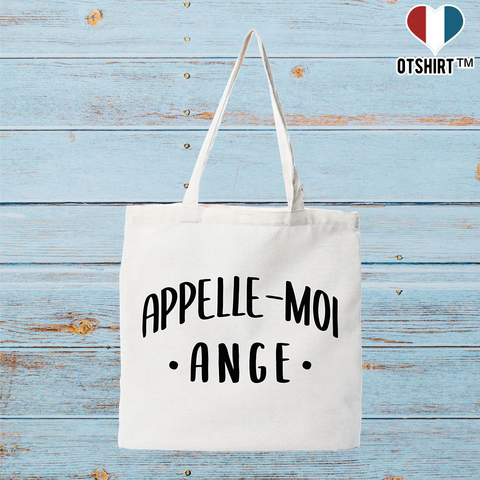 Tote bag coton recyclé appelle moi ange