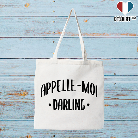 Tote bag coton recyclé appelle moi darling