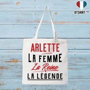 Tote bag coton recyclé arlette la femme la reine la légende