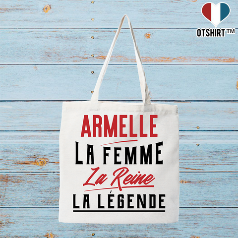 Tote bag coton recyclé armelle la femme la reine la légende