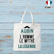 Tote bag coton recyclé aubin l'homme le mythe la légende