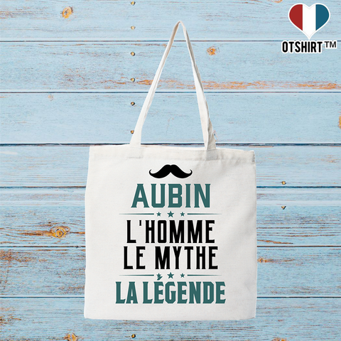 Tote bag coton recyclé aubin l'homme le mythe la légende