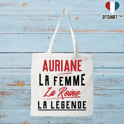 Tote bag coton recyclé auriane la femme la reine la légende