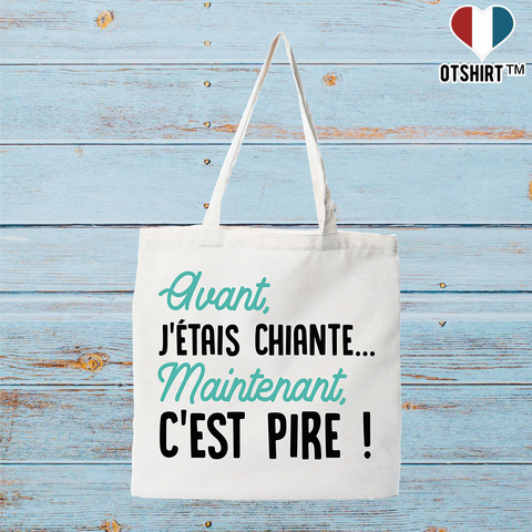 Tote bag coton recyclé avant j'était chiante